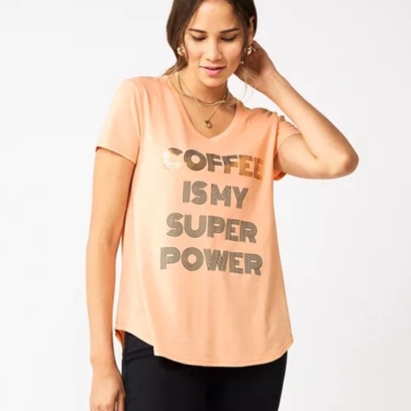 celebrate together Tops - COFFEE IS MY SUPERPOWER Graphic Tee Women’s T-shirt Sz Small Celebrate Together